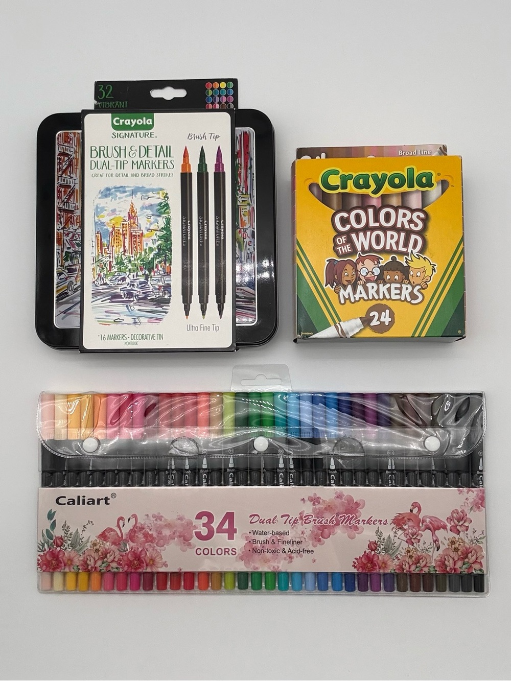 Crayola & Caliart Marker Set Bundle - Multicolor